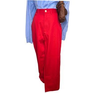Rowing Blazers Mainline Red Cotton Wide Leg Trousers Size 28